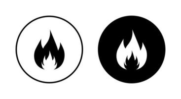 Fire, power icon vector isolated on circle background