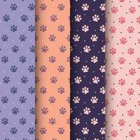 Pastel Colors Pattern With Pet Marks. Collection For Package, Textile, Backdrop. Vector Illustration