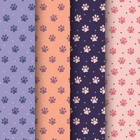 Pastel Colors Pattern With Pet Marks. Collection For Package, Textile, Backdrop. Vector Illustration