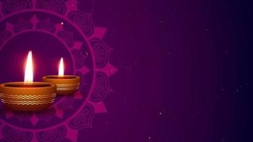 Decorative happy diwali festival particle background with text space video