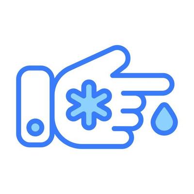 Hand with blood drop vector design of blood test, easy to use icon