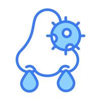 Runny nose vector design, editable icon of sinusitis coronavirus