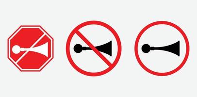 Vector forbidden sign horn makes a loud sound no noise sign