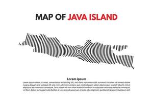 Indonesia mapa Java isla en espiral línea vector diseño y tipografía