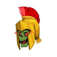 Zombie wear Gold Knight. Undead Army Mascot Cartoon illustration vector