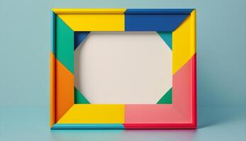 empty photo frame geometric colorful retro modern minimalist .