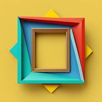 empty photo frame geometric colorful retro modern minimalist .