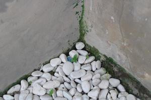 photo of the white stone in the corner of the wall