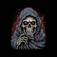 undead lich skull vector design for print