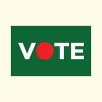 Bangladesh presidential election 2023. Vote word with Bangladesh flag symbol inside. Political election campaign logo. Applicable as part of badge design. vector
