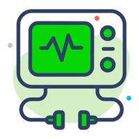 A medical equipment to monitor heartbeat, editable design of ecg machine vector