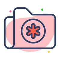 An icon of medical data folder, trendy style icon vector