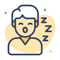 An icon of sleeping men vector design