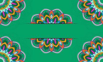 Cute colorful mandala background with negative space frame vector