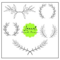 Set of Laurel Line Art vector