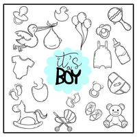 Set of Cute Baby Shower vector