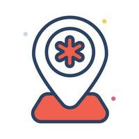 Map pointer vector, trendy icon of hospital location vector