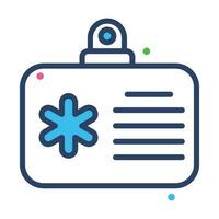 Beautiful icon of medical card, employee id card, hospital pass vector