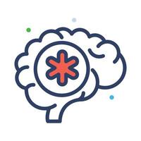 un único diseño de humano cerebro, editable vector icono