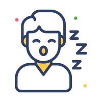 un icono de dormido hombres vector diseño