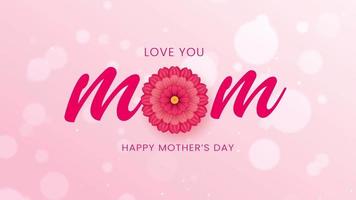 Fantastic mother's day background with realistic flowers video