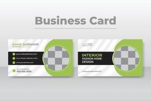 home interior business card design template, corporate, and modern real estate business card vector