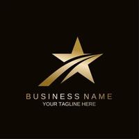 Gold Star Logo Vector on Black Background. Perfect For Your Business Logo Or Big Event Logo.