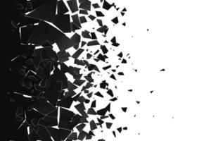 Abstract cloud of pieces and fragments after explosion. Demolition surface. Shatter and destruction effect. Vector illustration