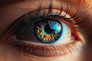 Captivating close up reveals intricate beauty of a woman's eye. photo