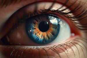 Captivating close up reveals intricate beauty of a woman's eye. photo