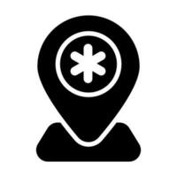 Map pointer vector, trendy icon of hospital location vector