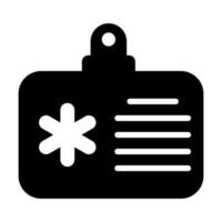 Beautiful icon of medical card, employee id card, hospital pass vector