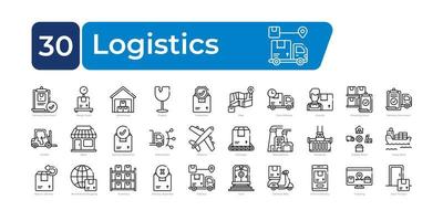 Logistics icons Pack. Thin line icons set. clean and simple vector icons