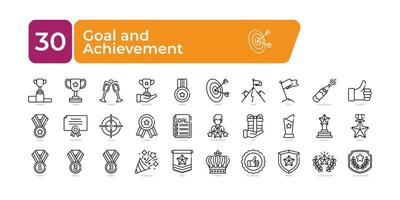 Goal and Achievement icons Pack. Thin line icons set. clean and simple vector icons