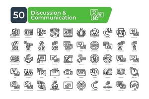 Discussion and communication icons Pack. Thin line icons set. clean and simple vector icons