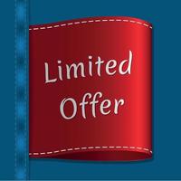Red Label With Text Limited Offer vector