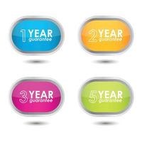 Vector Buttons With Text 1 Year Guarantee