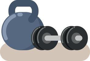 Dumbbell And Weights In A Gym vector