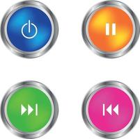 Colorful Buttons And Icons For Websites And Apps vector