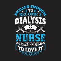 Nurse typographic t shirt design vector. vector