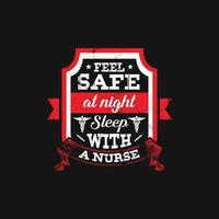 Nurse typographic t shirt design vector. vector