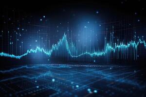 digital gráficos, brillante líneas y diagrama en pantalla. grande datos analítica. generativo ai foto