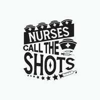 Nurses typographic quotes design vector graphic.