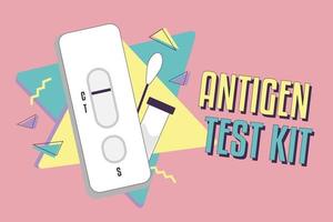 Antigen test kit ATK epidemic. Self-test at home. Nasal diagnostic and prevention of infection. Medical equipment vector