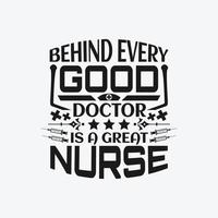 Nurse typographic t shirt design vector. vector