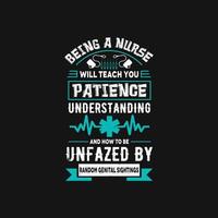 Nurse typographic quotes design vector. vector