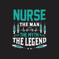 Nurse typographic t shirt design vector. vector