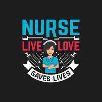 Nursing typographic t shirt design vector. vector