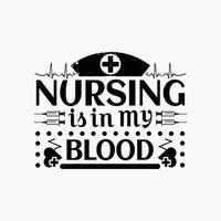 Nurses typographic quotes design vector graphic.