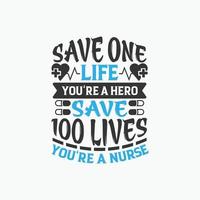 Nurses typographic quotes design vector graphic.